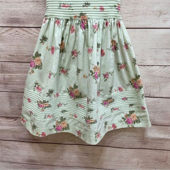 LAURA ASHLEY PINTUCKED FLORAL DRESS IN MINT GREEN - Picture 3 of 5